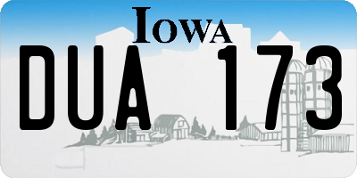 IA license plate DUA173