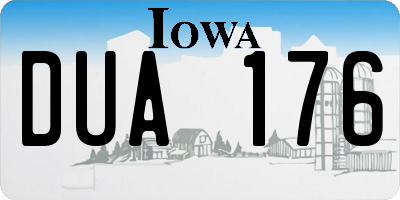IA license plate DUA176