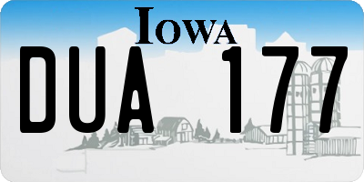 IA license plate DUA177