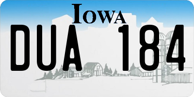 IA license plate DUA184