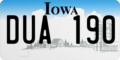 IA license plate DUA190