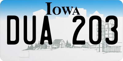 IA license plate DUA203