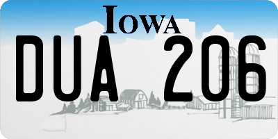 IA license plate DUA206