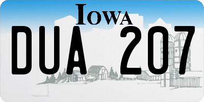 IA license plate DUA207