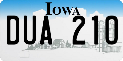 IA license plate DUA210
