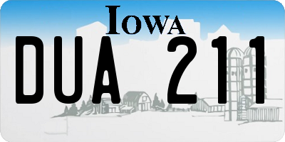 IA license plate DUA211