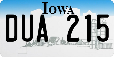 IA license plate DUA215