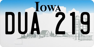IA license plate DUA219
