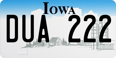 IA license plate DUA222
