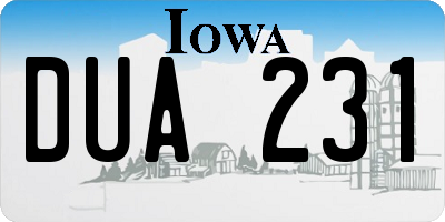 IA license plate DUA231