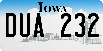 IA license plate DUA232