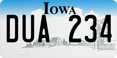 IA license plate DUA234