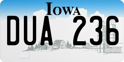 IA license plate DUA236