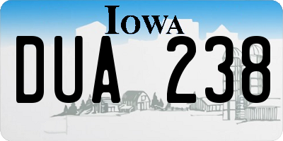 IA license plate DUA238