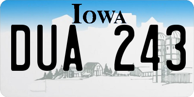 IA license plate DUA243