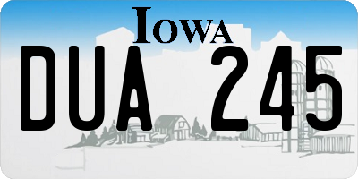 IA license plate DUA245