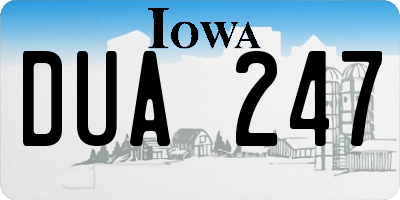 IA license plate DUA247
