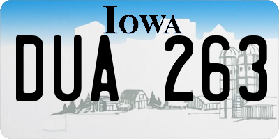 IA license plate DUA263