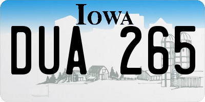 IA license plate DUA265