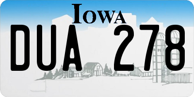 IA license plate DUA278