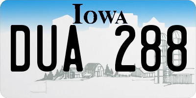 IA license plate DUA288