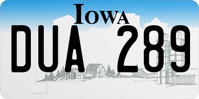 IA license plate DUA289