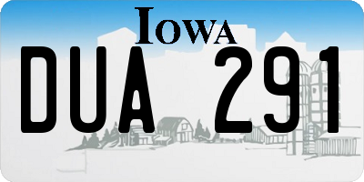 IA license plate DUA291