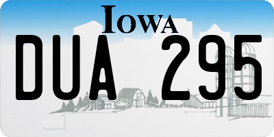 IA license plate DUA295
