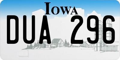 IA license plate DUA296
