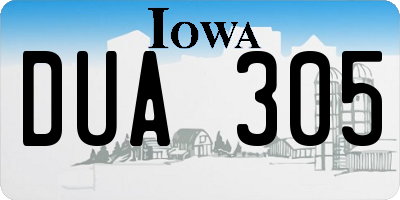 IA license plate DUA305