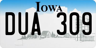 IA license plate DUA309