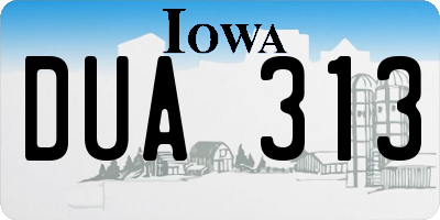 IA license plate DUA313