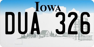 IA license plate DUA326