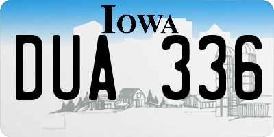 IA license plate DUA336