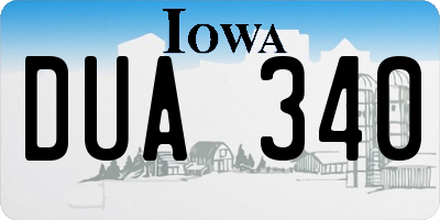 IA license plate DUA340