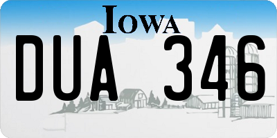 IA license plate DUA346