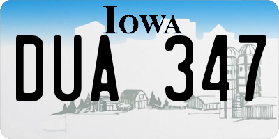 IA license plate DUA347