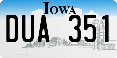 IA license plate DUA351