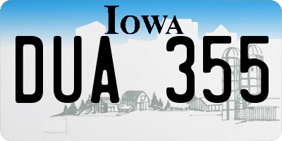 IA license plate DUA355