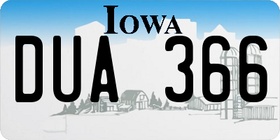 IA license plate DUA366