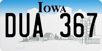 IA license plate DUA367