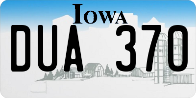 IA license plate DUA370