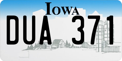 IA license plate DUA371