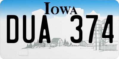 IA license plate DUA374