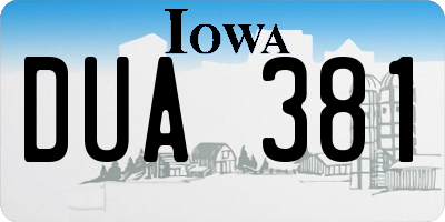 IA license plate DUA381