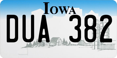 IA license plate DUA382