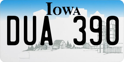 IA license plate DUA390