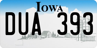 IA license plate DUA393