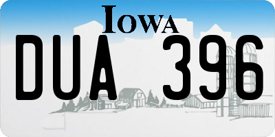 IA license plate DUA396