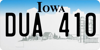 IA license plate DUA410